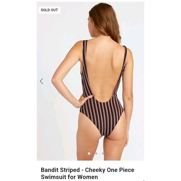 RVCA Bandit Striped Cheeky Bathing Suit One Piece Urban Outfitters Small - Picture 2 of 15